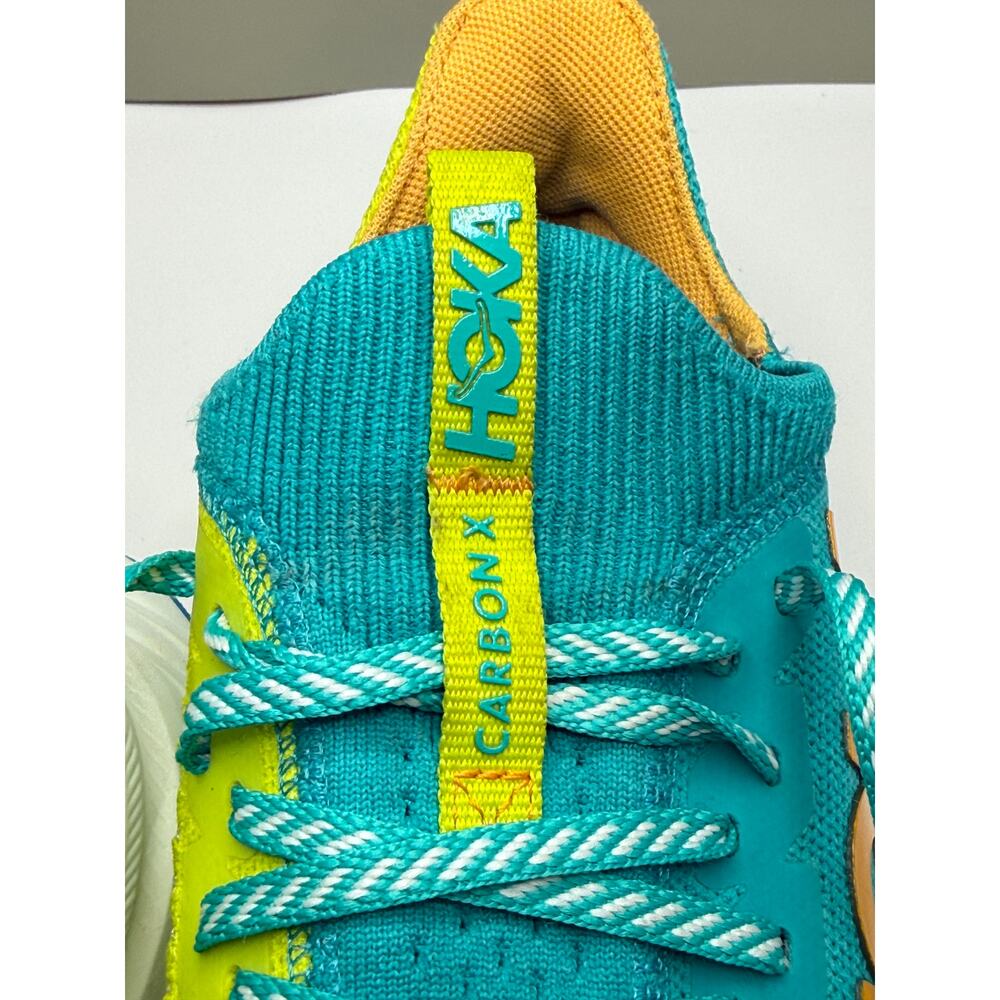 HOKA One One Carbon X 3 Shoes Men’s Sz 9.5B Teal Green Yellow Running Racing - Picture 2 of 10